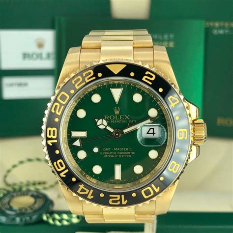 rolex gmt 18k green dial